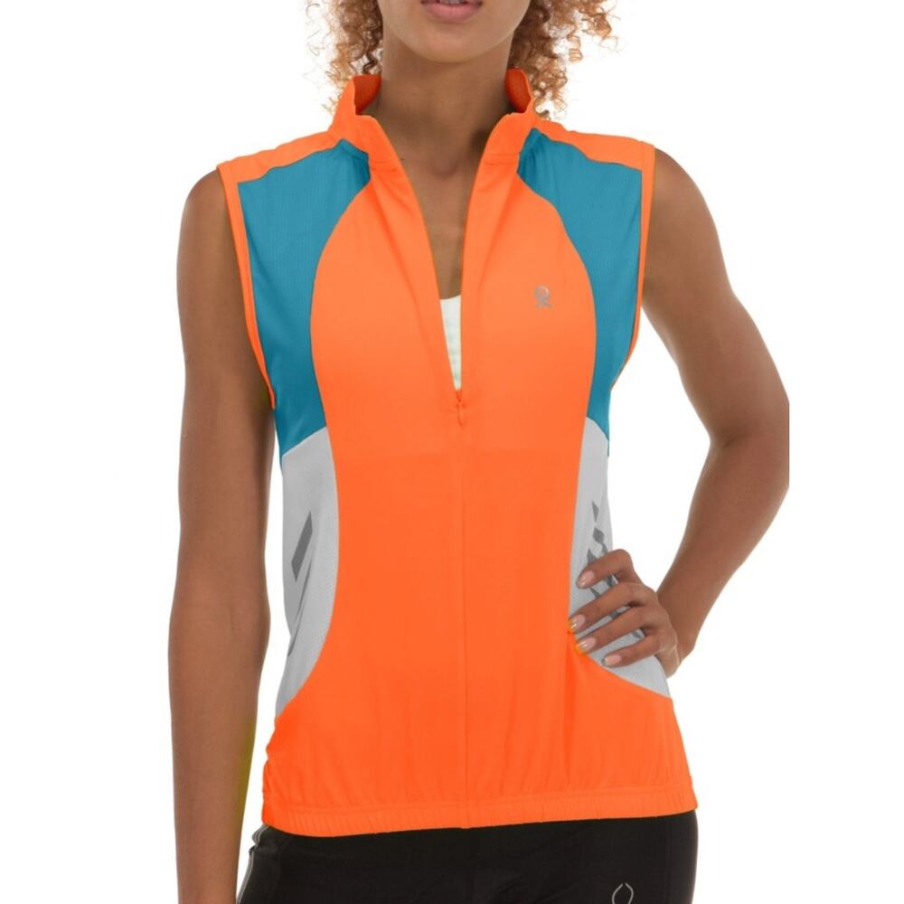 Little Donkey Andy 1/2 Zip Cycling Vest Size Medium Reflective Breathable Womens